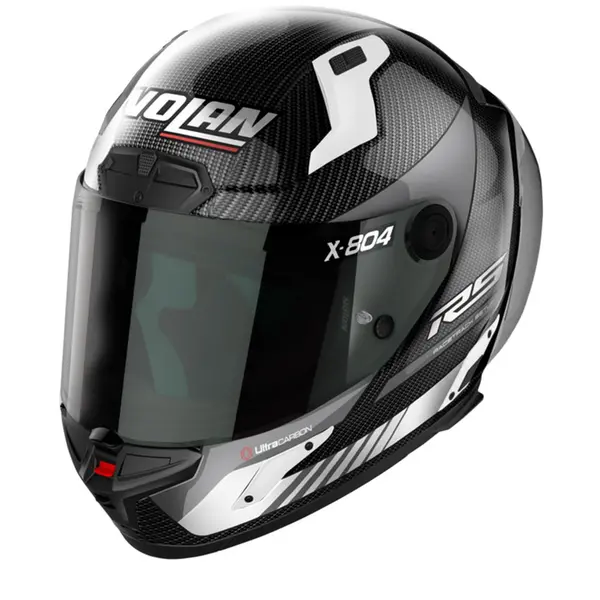 Image of Nolan X-804 RS Ultra Carbon Hot Lap 012 Carbon White Full Face Helmet Size M