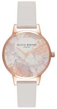Image of Olivia Burton Womens Abstract Florals Blush Leather Watch