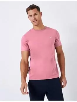 Image of Crew Clothing Crew Clothing Crew Classic T-Shirt, Pink, Size 2XL, Men