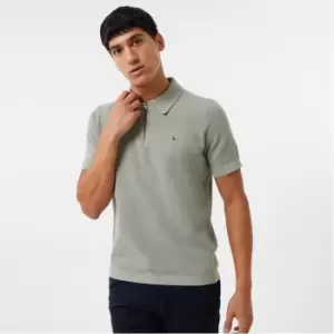 Image of Jack Wills Plain Zip Polo - Green