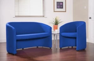 Image of Slender Fabric Reception Single Tub Chair 620mm Wide (Blue)