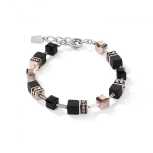 Image of GeoCUBE Onyx Black-Rose Gold Bracelet 4018/30-1300