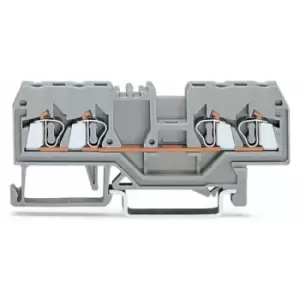 Image of WAGO 280-833 5mm 4-conductor Through Terminal Block Grey