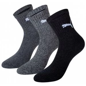 Image of Puma Short Crew Socks Ant/Grey UK Size 9-11 Pack 3