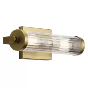Image of Kichler Azores Bathroom Wall Lamp Natural Brass, IP44