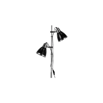Image of Ideal Lux Elvis - 2 Light Adjustable Floor Lamp Chrome, Black, E27
