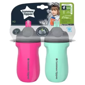 Image of Tommee Tippee Straw Toddler Cups Pink/Mint