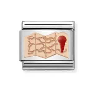 Image of Nomination Classic Rose Gold Map Charm