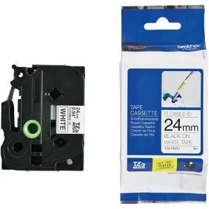 Image of Brother TZe-FX251 Original P-touch Label Tape (24mm x 8m) Black On White