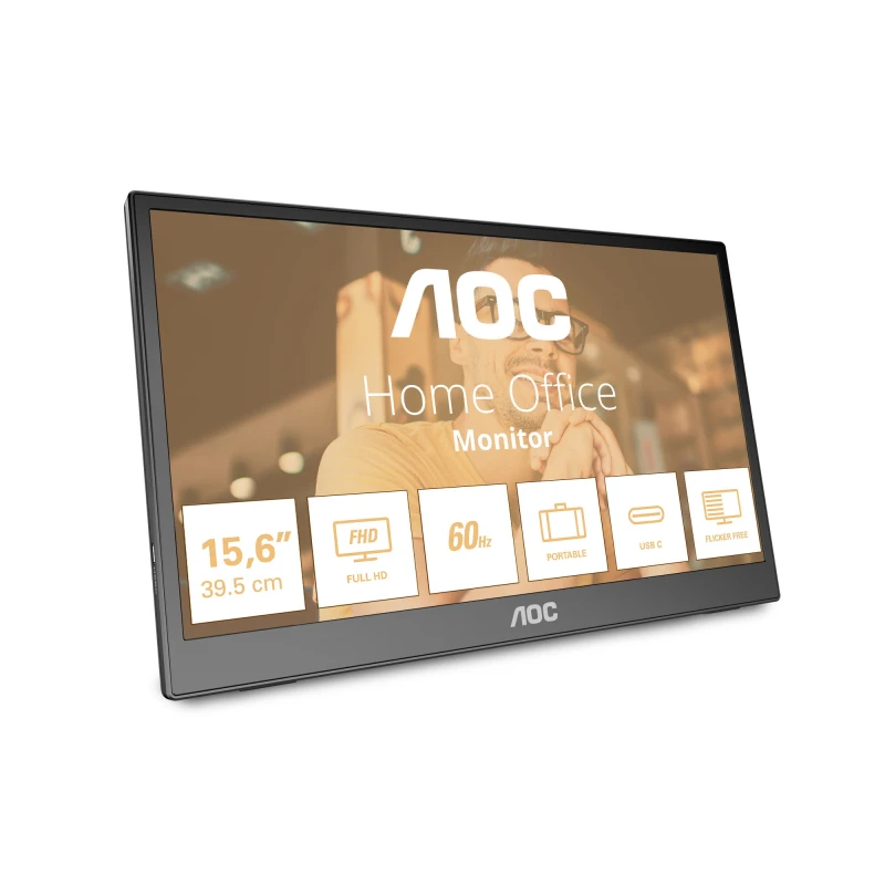 Image of AOC AOC 16T3EA portable TV/monitor Black 39.6cm (15.6") 1920 x 1080 pixels 16T3EA