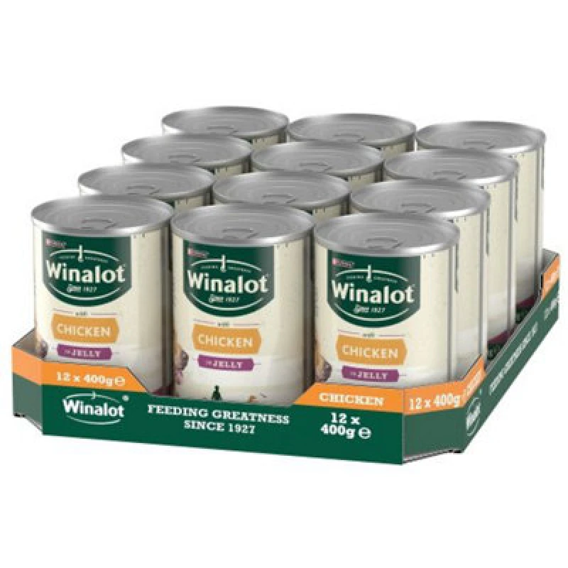 Image of Winalot Adult Wet Dog Food Can with Chicken in Jelly 12x400g NWT7887 NWT7887