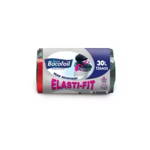 Image of Bacofoil 12 x 30L Elasti-Fit Kitchen Bin Liners