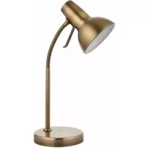 Image of Loops - Adjustable Neck Desk Lamp Antique Brass Industrial Metal Shade Table Work Light