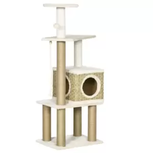Image of PawHut Cat Tree Climbing Tower - Beige
