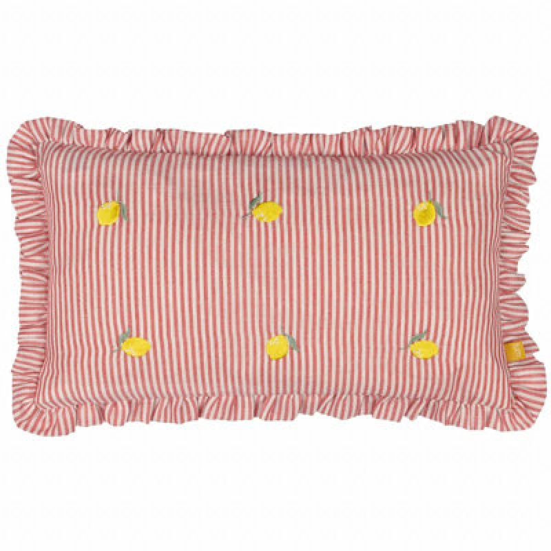 Image of furn. Furn. Les Fruites Embroidered Ruffle Filled Cushion Lemons 30 X 50Cm, Yellow 5025532852946.00