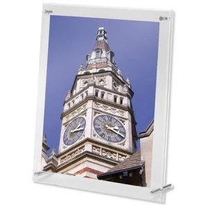 Image of Wall Mounted Sign or Menu Display Holder with Bevelled Edge Acrylic