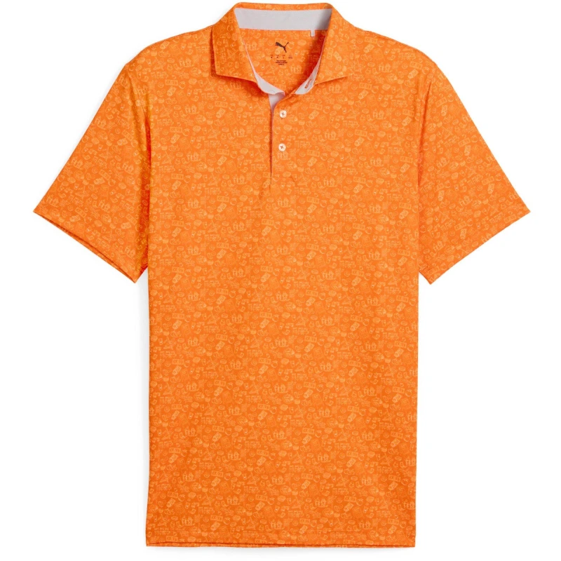 Image of Puma Puma Mattr Peach Stand Polo Shirt Mens Rickie Orange male M