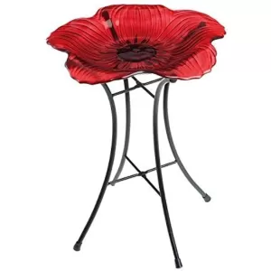 Image of Smart Garden Shimmering Glass Poppy Bird Bath