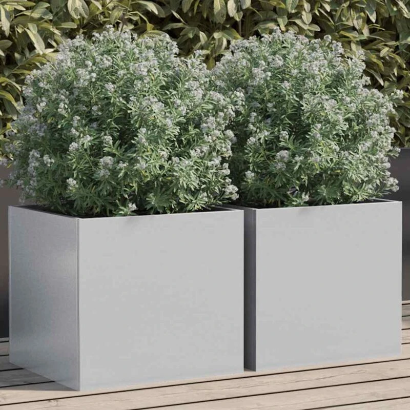 Image of VIDAXL Planters 2 pcs Silver 32x30x29cm Galvanised Steel Vidaxl 8721012364042
