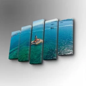 Image of 5PUC-089 Multicolor Decorative Canvas Painting (5 Pieces)