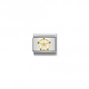 Image of Nomination Composable Classic UK Gold White Rose Of Yorkshire Link 030250/11