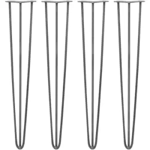 Image of 4 x Hairpin Leg - 28 - Unfinished - 3 Prong - 10m - Metallic
