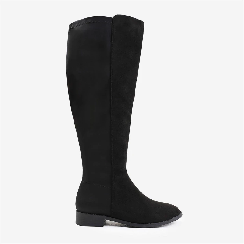 Image of Where's That From 'Diem' Over The Knee Pull On Boots With Low Heel Black female