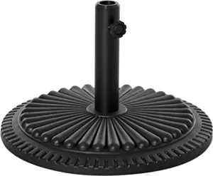 Image of Outsunny Cement Outdoor Garden Round Parasol Base Black
