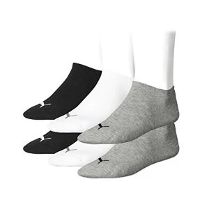Image of 6 pair Puma Sneaker Invisible Socks Unisex Mens & Ladies In 3 Colours, color:882 - grey/white/black, Socken &...