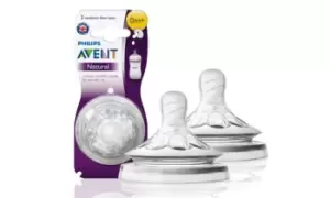 Image of Two Piece Philips Natural Teats, Medium Flow 3m+, Avent