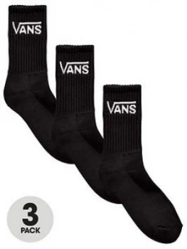 Image of Vans Crew Socks 3PK Black Women