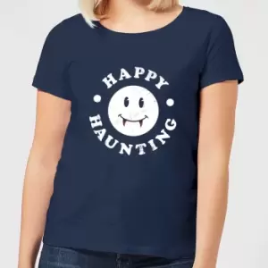Image of Happy Haunting Womens T-Shirt - Navy - S