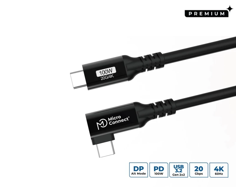 Image of Microconnect USB3.2CC3-A USB cable USB 3.2 Gen 2x2 3m USB C Black