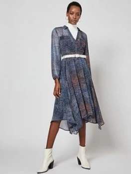 Image of Mint Velvet Marlee Snake Print Midi Dress - Multi, Size 18, Women