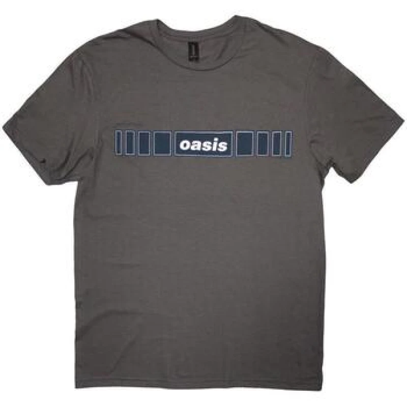 Image of Oasis Oasis Men Horizontal Bars Logo T-Shirt in Charcoal Size: Medium Charcoal M Male 5063750833262