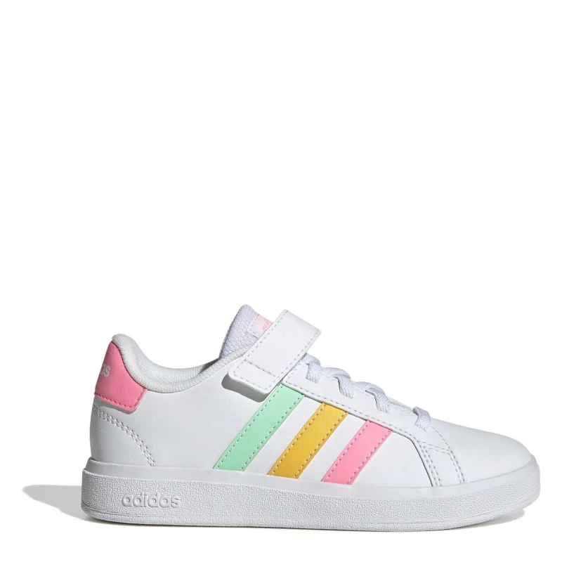 Image of adidas Grand Court Child Boys Trainers White/Mint/Pink male 2 (34)