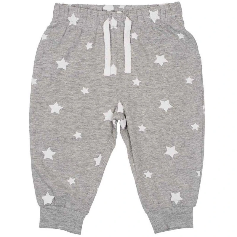 Image of Larkwood Stars Lounge Pants in Pale Grey Size: 3-4 Years Pale Grey Unisex 3-4 Years