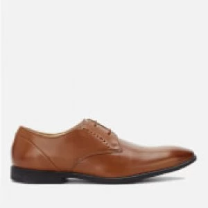 Image of Clarks Mens Bampton Lace Leather Derby Shoes - Tan - UK 8