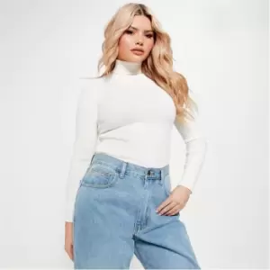 Image of I Saw It First Roll Neck Rib Knit Jumper - White