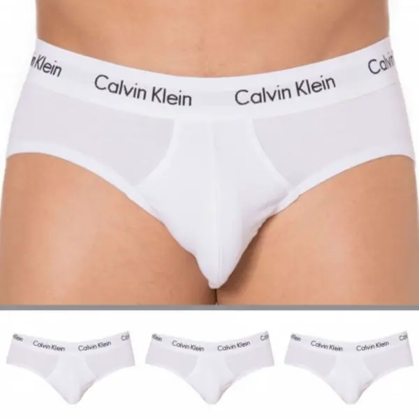 Image of Calvin Klein 3 Pack Cotton Stretch Briefs - White M