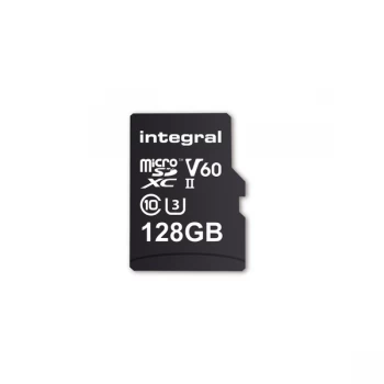 Image of Integral 128GB Micro SD Card UHS II MicroSDXC Cl10 UHS 2 U3 R-280 W-100 Mb/S + Adapter