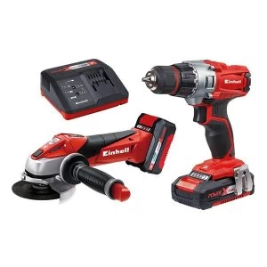 Image of Einhell TE-TK 18 Li Drill & Grinder Kit 18V 1 x 1.5Ah & 1 x 3.0Ah Li-ion