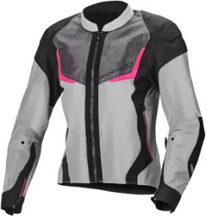 Image of Macna Orcano Ladies Motorcycle Textile Jacket, grey-pink, Size M for Women, grey-pink, Size M for Women