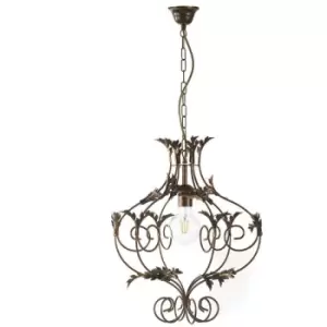 Image of Onli Contessa Wire Frame Pendant Ceiling Light, Bronze