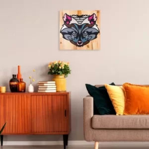 Image of Fox Multicolor Decorative Wooden Wall Accessory