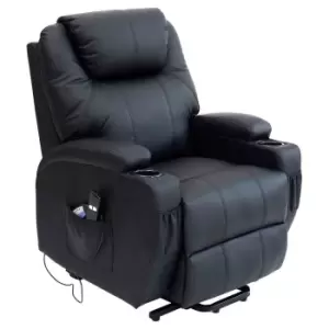 Image of Cinemo Heated Massage Rise Recliner - Black