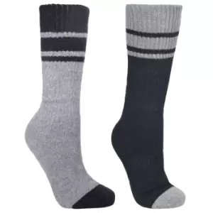 Image of Trespass Mens Hitched Two Tone Anti Blister Hiking Boot Socks (2 Pairs) (7/11 UK) (Black/Grey Marl)