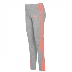 Image of adidas adidas Girls Essentials 3-Stripes Leggings - MedGrey/Coral