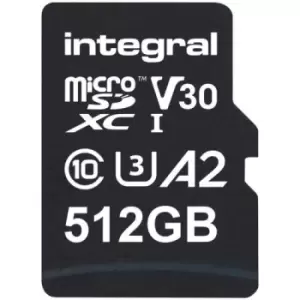 Image of Integral Professional High Speed microSD 512GB 180MB/s V30 UHS-I U3 Memory Card