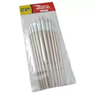 Image of Fit For The Job FFJ 12Pc Artists Brush Set - Plain Handles- you get 12